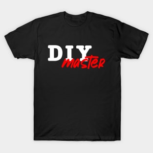 DIY master in white and red T-Shirt